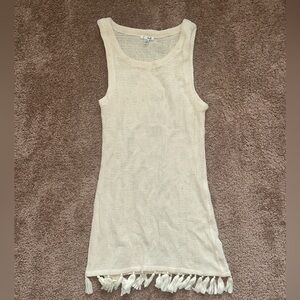 NWOT Crocheted knit beige/tan beach cover up